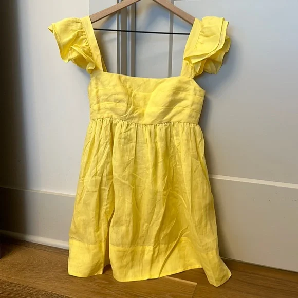 Sofia The Label Dresses | Sofia The Label Luna Babydoll Frill Mini Dress - Yellow! | Color: Yellow | Size: S | Miatowne's Closet